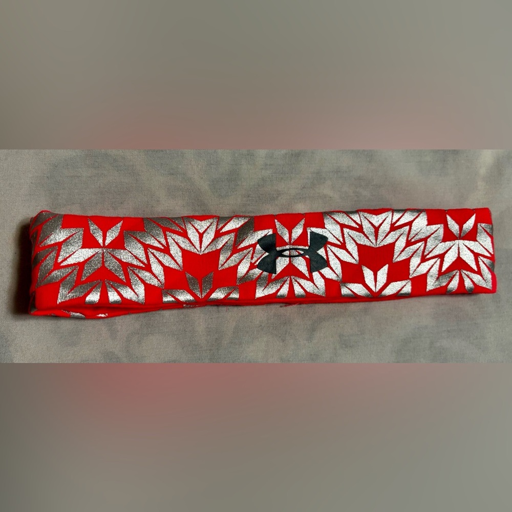 Under Armour Coral and Silver Headband